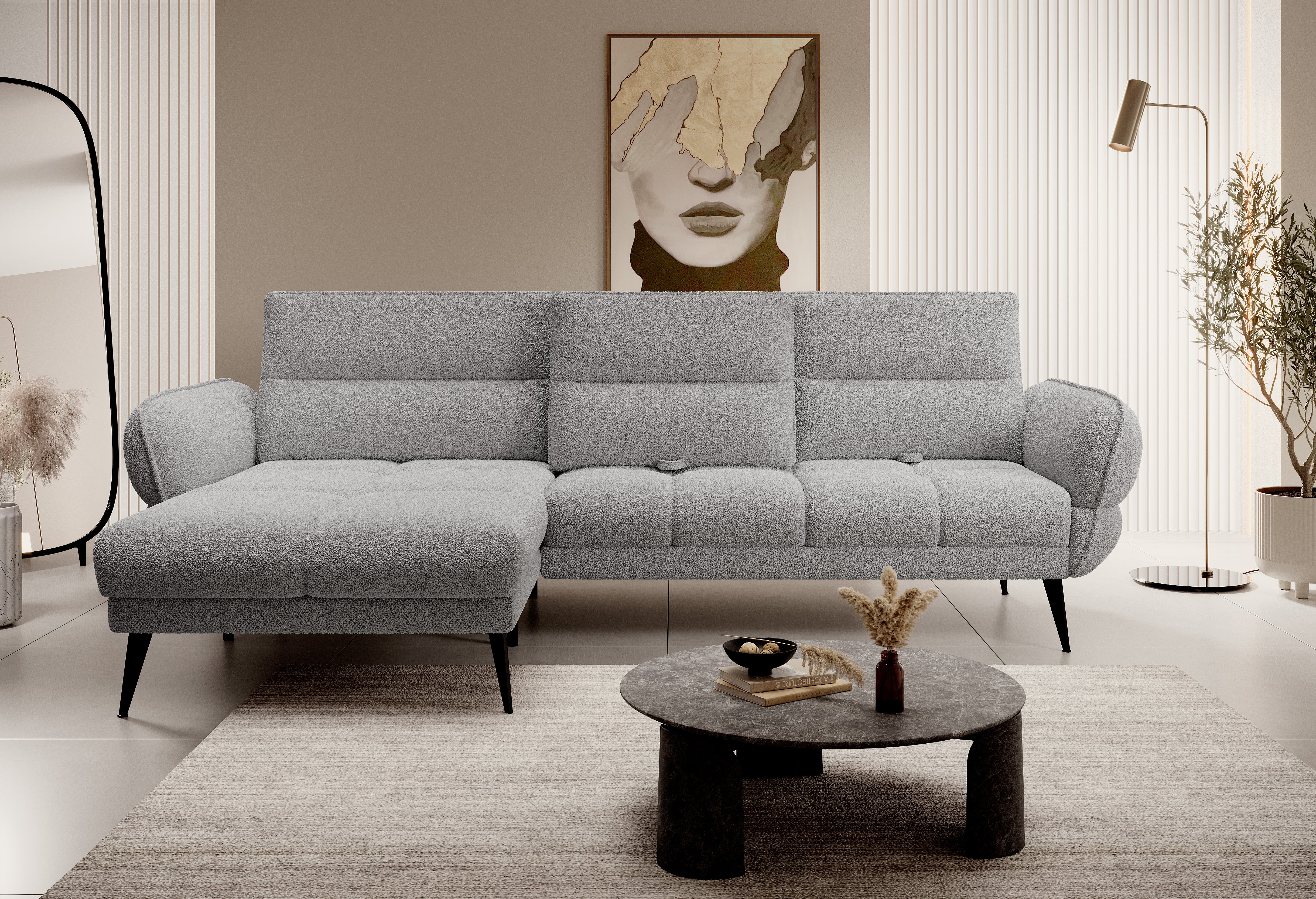 CAMPINA S Fabric Corner Sofa