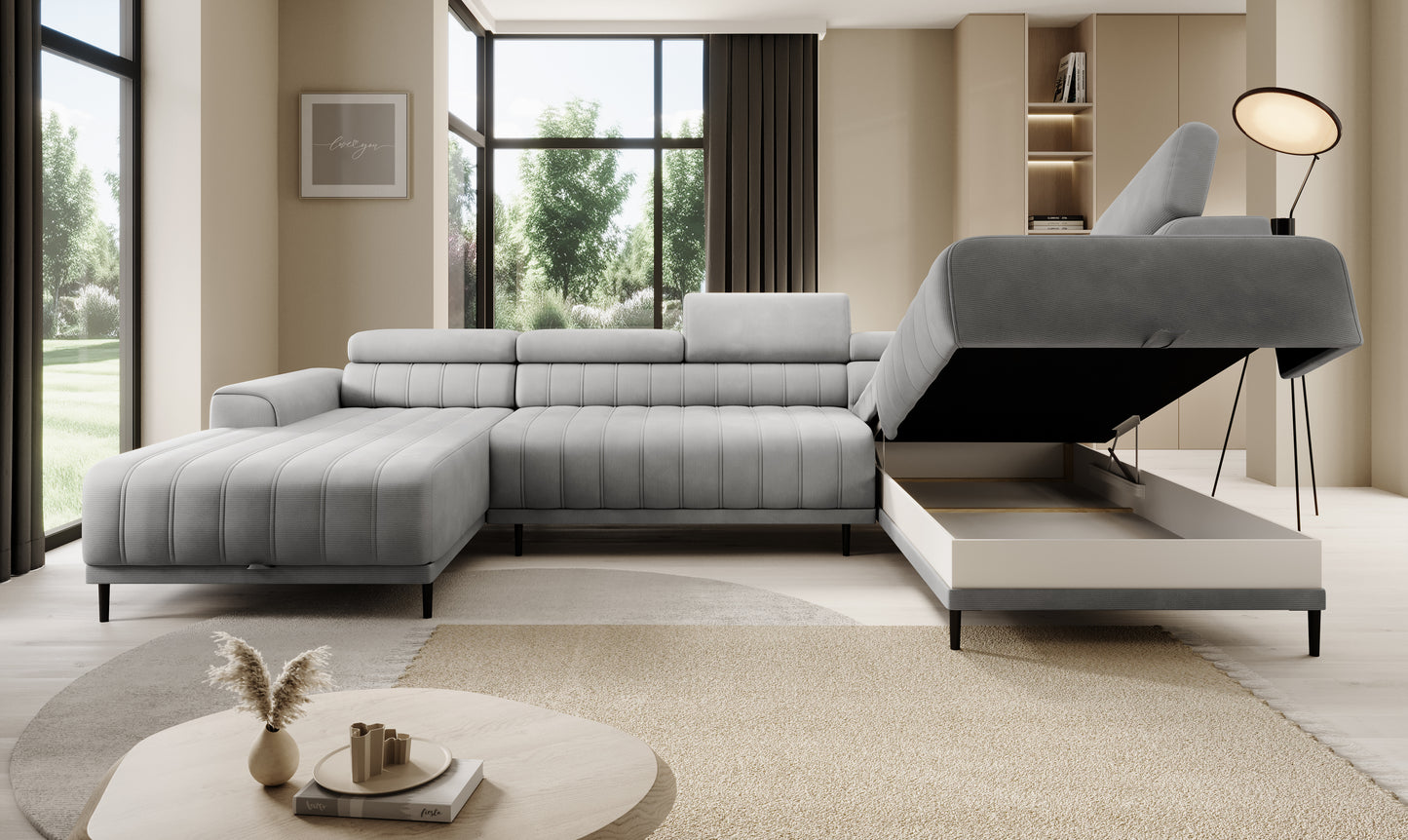 CALDO XL Storage Chaise Corner Sofa Bed