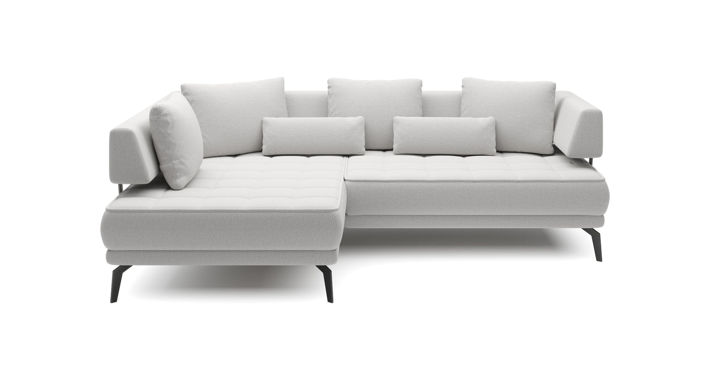 GIOTTO L 4 SEATER FABRIC CHAISE CORNER SOFA WITH ELECTRIC SEAT ADJUSTMENT