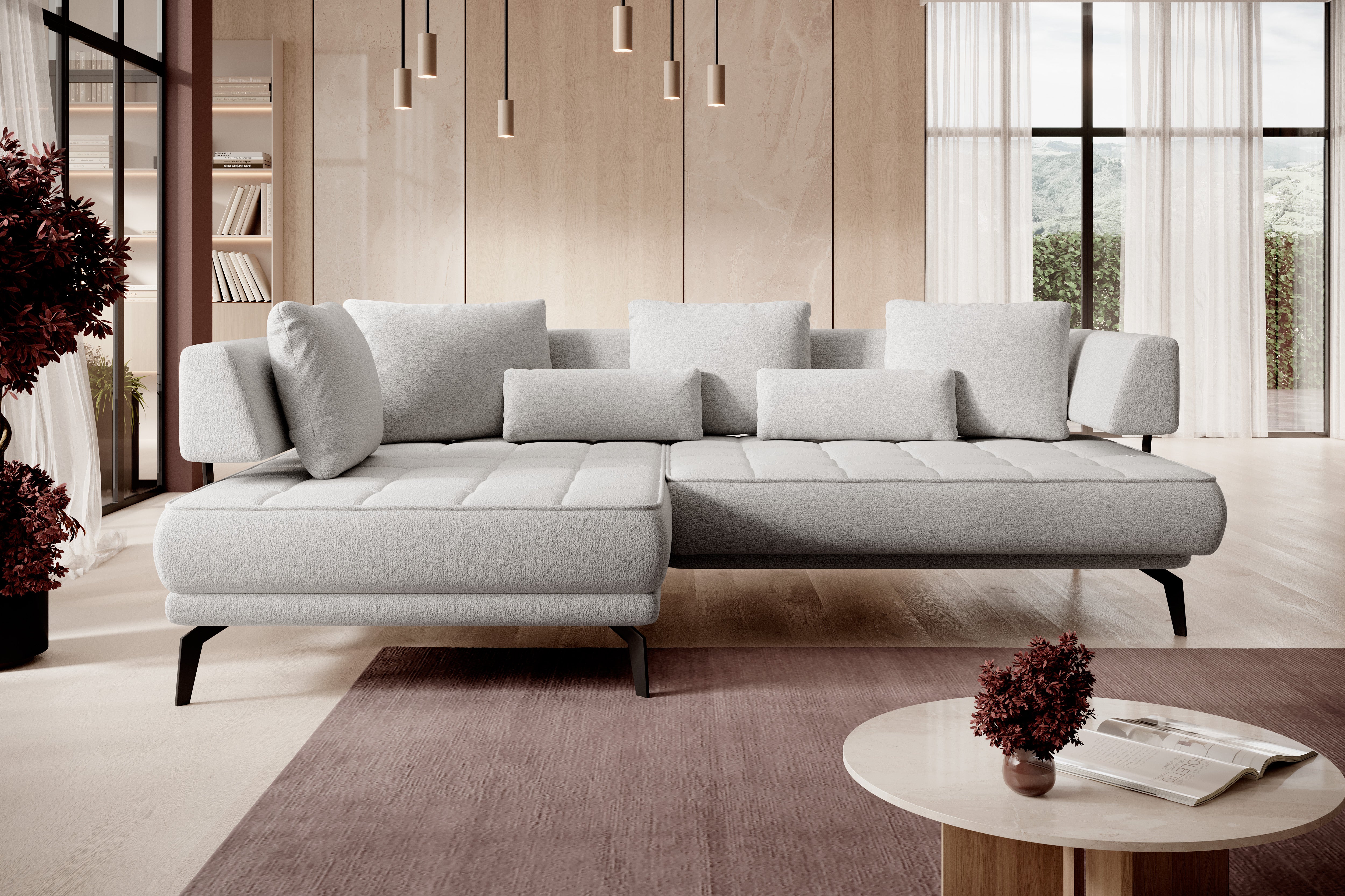 GIOTTO L - Corner Sofa with Electrically Extendable Seat