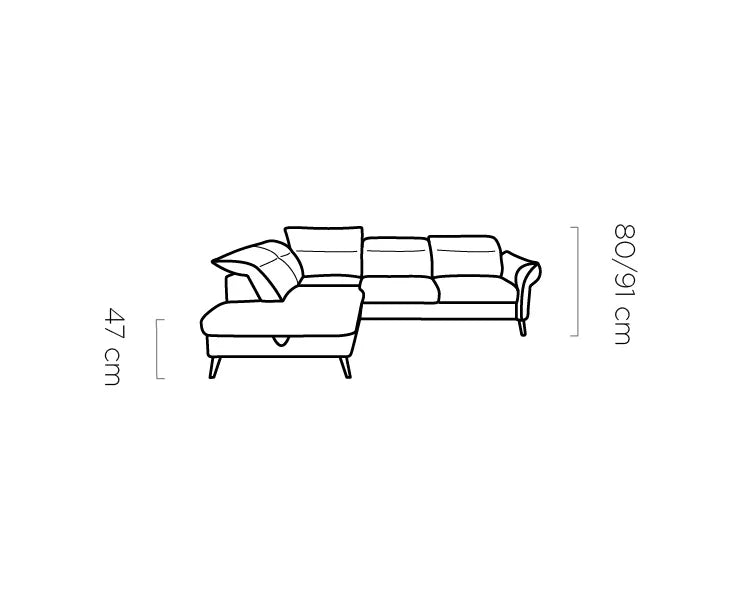 CALCIO L CORNER SOFA WITH SLEEP FUNCTION AND STORAGE