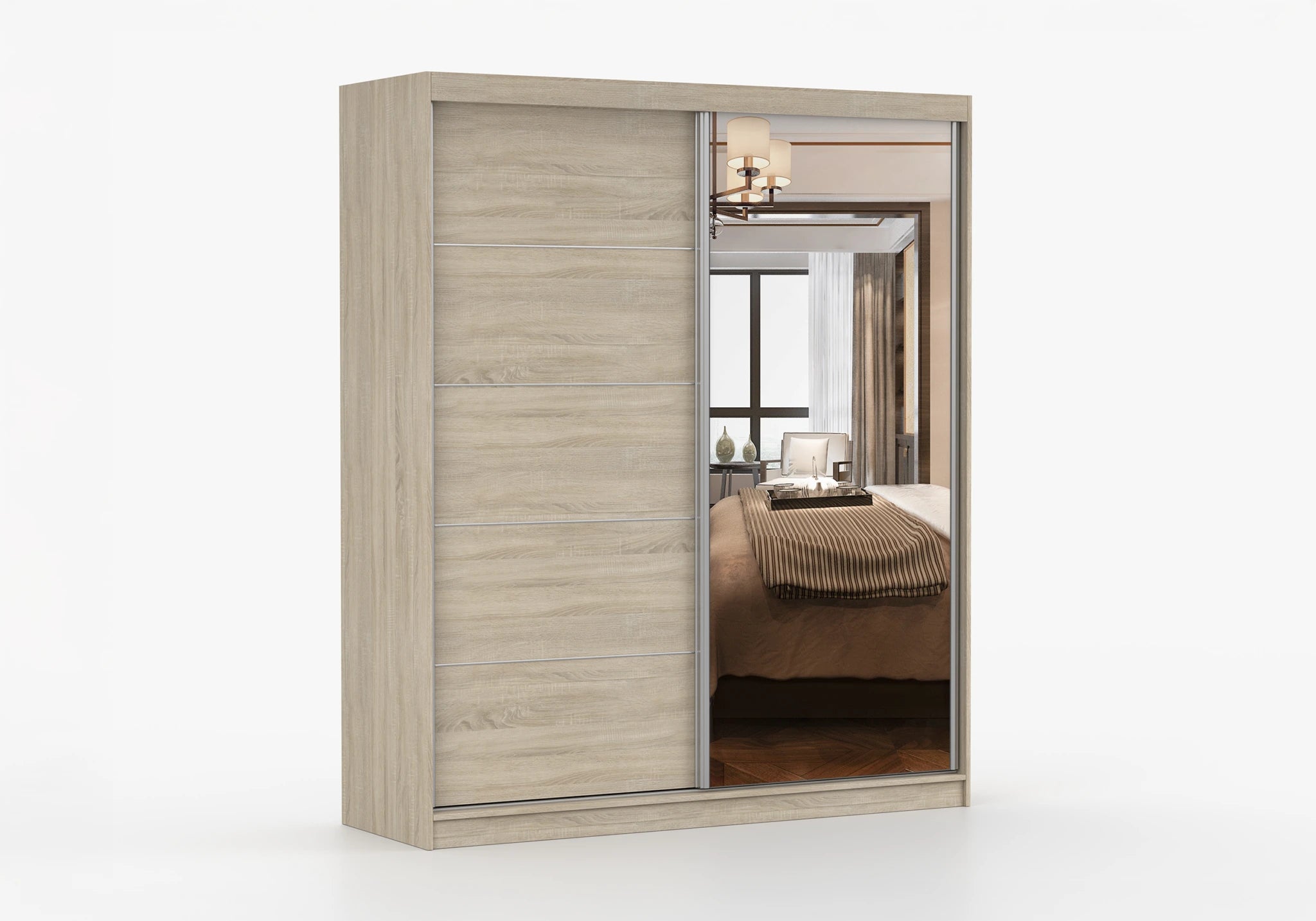Sonoma Oak with Mirror 2 door wardrobe