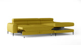 CALCIO S Corner Sofa Bed with Storage image of unfolded bed