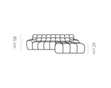 Canapé d'angle CAMPILE S – Canapé d'angle côté gauche avec extension d'assise motorisée