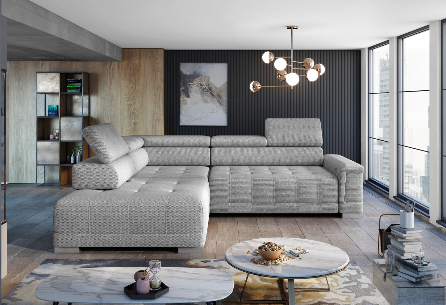 CAMPO L CORNER SOFA WITH ELECTRIC SEAT ADJUSTMENT