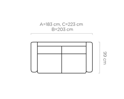 CAPRI S 120 SOFA WITH SLEEP FUNCTION AND MATTRESS 120x200cm