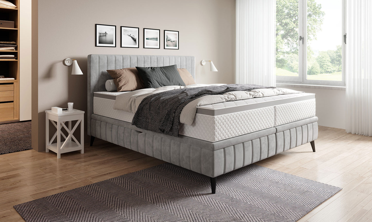 Caya Bed with Dual Storage Containers and Effortless Gas Lift