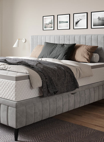 Caya Bed with Dual Storage Containers and Effortless Gas Lift