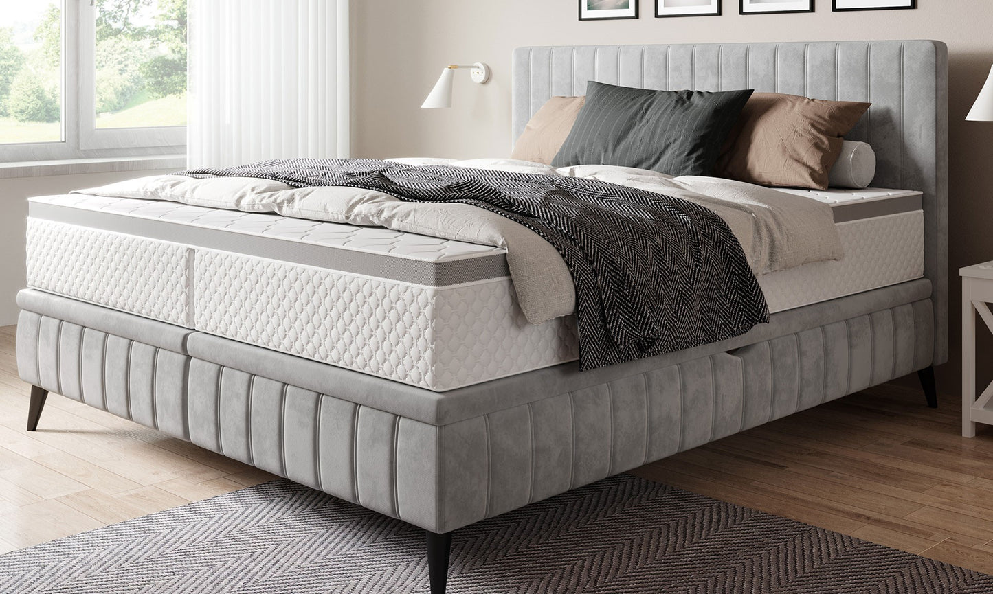 Caya Bed with Dual Storage Containers and Effortless Gas Lift