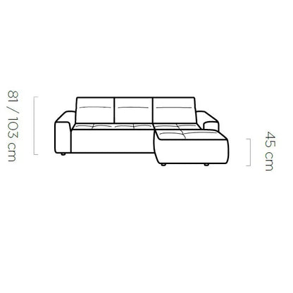 COLOMBO S Chaise Corner Sofa with Automatic Seat Depth Regulation 