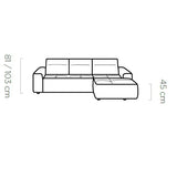 COLOMBO S Chaise Corner Sofa with Automatic Seat Depth Regulation Dimension Image