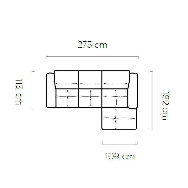 COLOMBO S L Shape Corner Sofa with Automatic Seat Depth Regulation and storage Dimension Image 