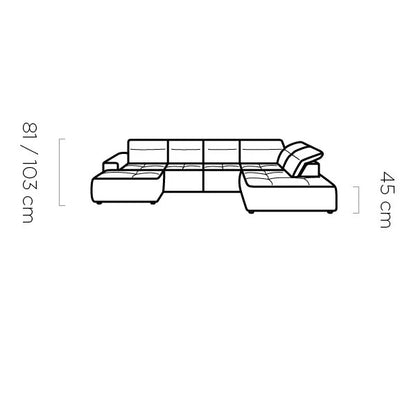 COLOMBO XL Large U Shaped Corner Sofa with Storage