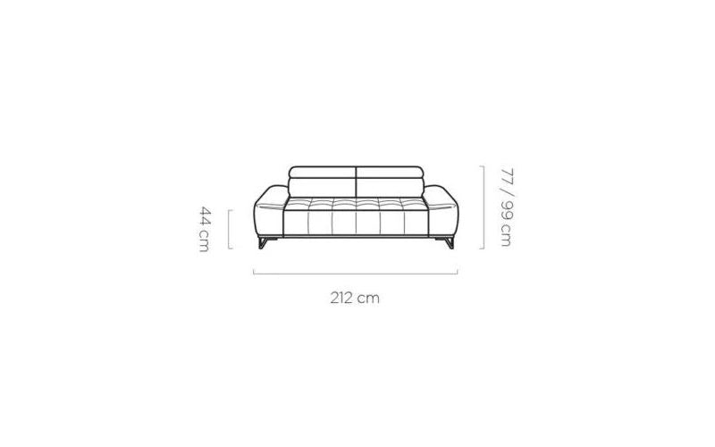 PALLADIO SOFA S3E 3 SEATER SOFA WITH ELECTRIC SEAT ADJUSTMENT DIMENSION IMAGE 2