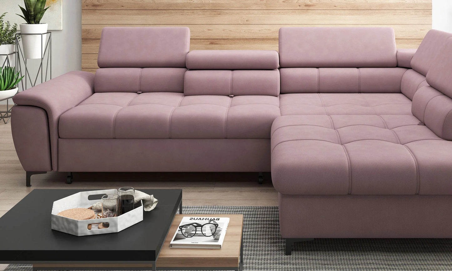 Denvo L Corner Sofa with Sleep Function & Storage | Andora