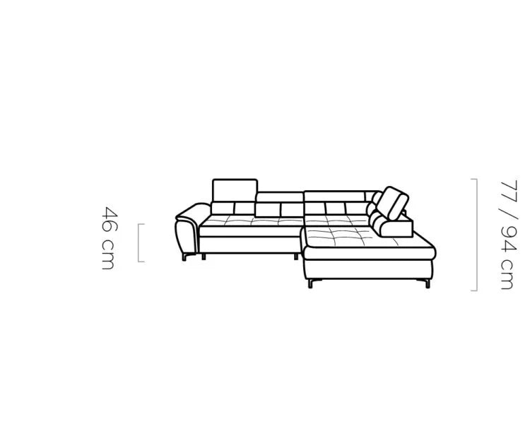 Denvo L Corner Sofa with Sleep Function & Storage | Andora