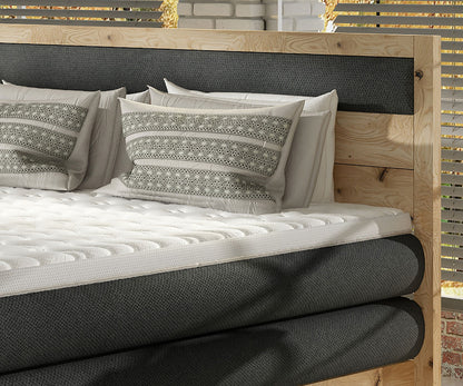 Diori Bed Dual Storage with Bonell & Pocket Mattress Combination in Solid Oak Wood