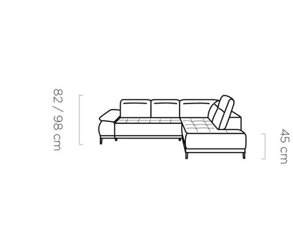 FOCUS L Large Fabric Corner Sofa