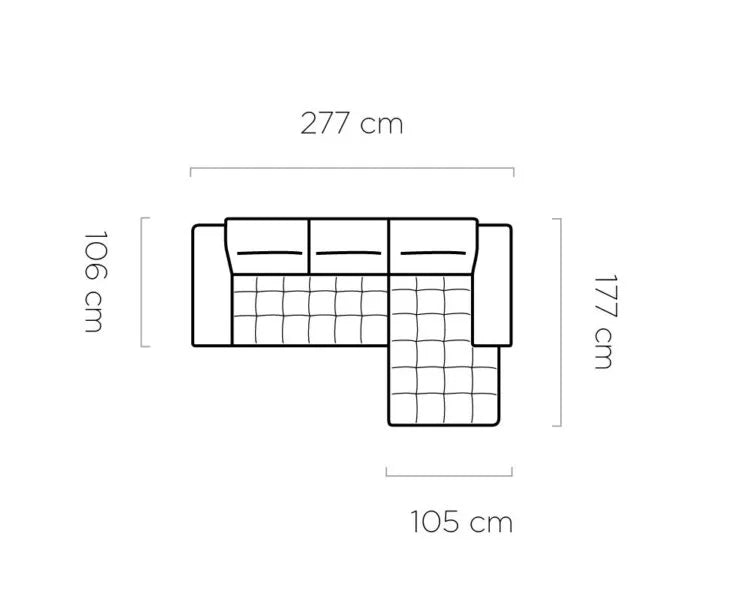 FOCUS S Corner Sofa with Electric Seat Extension Dimension Image 2