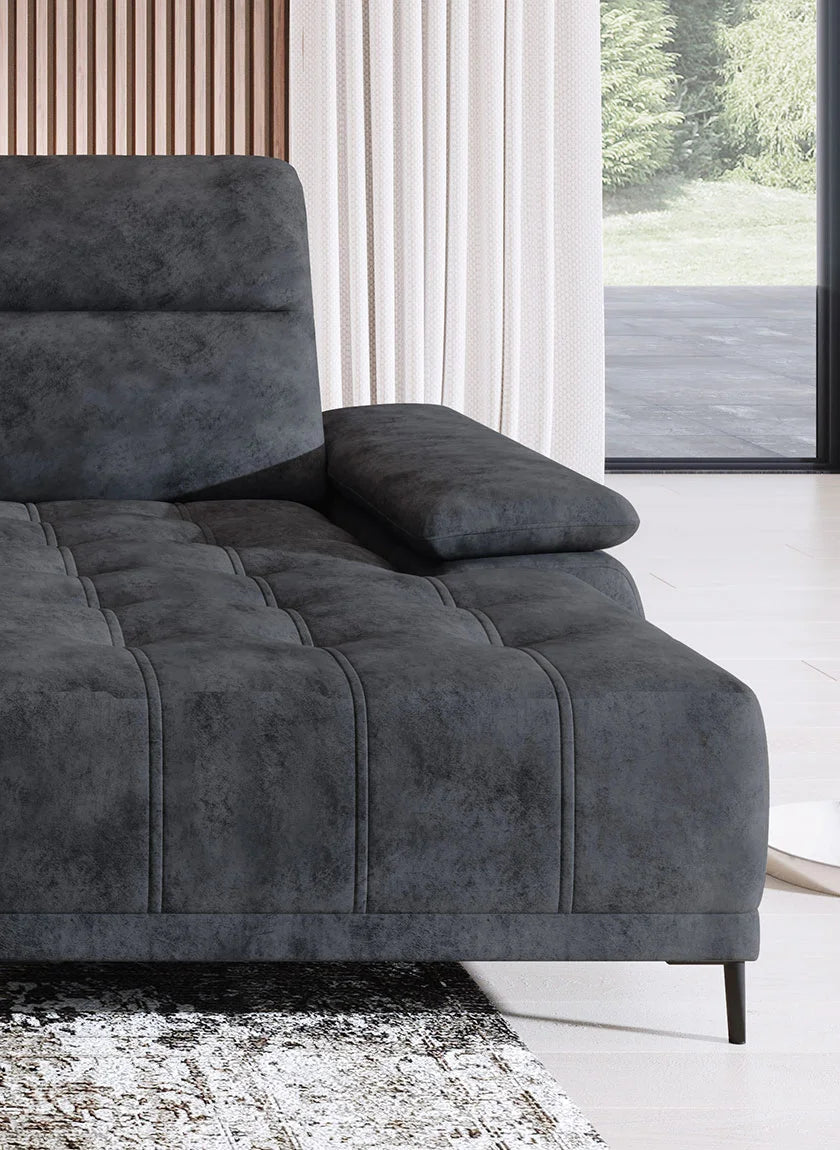 FOCUS S 3 Seater Fabric Corner Sofa with Electric Seat Extension