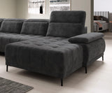 FOCUS XL Black FOCUS XL Large U-Shaped Corner Sofa with Electrically Extendable Seat