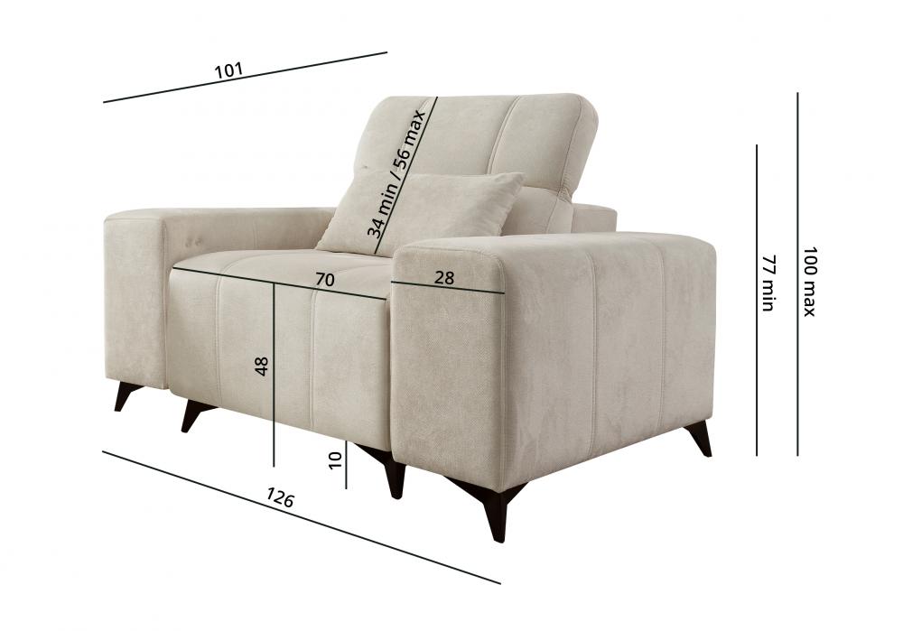 DAFINE ARMCHAIR WITH ELECTRIC PULL-OUT FOOTREST