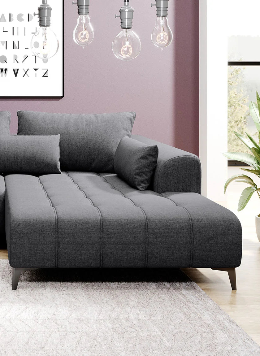 GARAY S FABRIC L SHAPE CORNER SOFA WITH ELECTRIC SEAT ADJUSTMENT