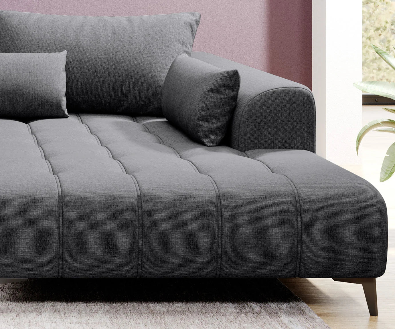 GARAY S GREY CORNER SOFA BED WITH ELECTRIC SEAT ADJUSTMENT