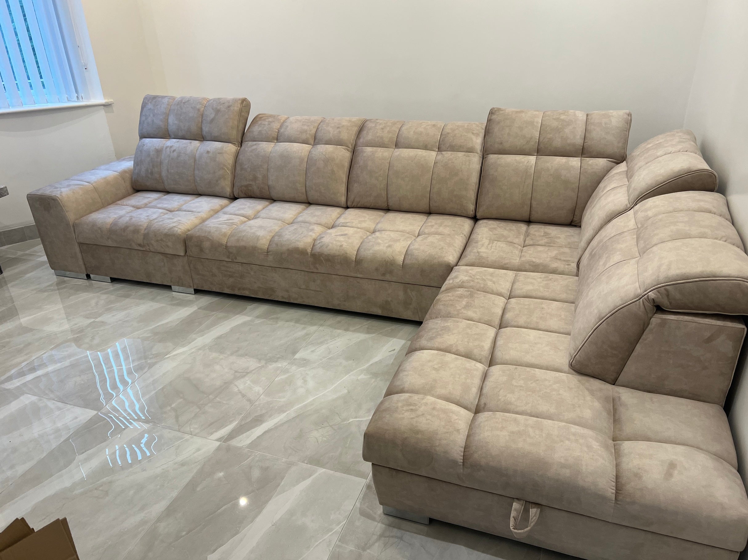 Grey Velvet corner sofa bad Pagano XI
