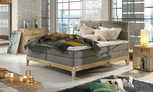 Ida Bed | Solid Oak Bed with Bonnell Mattress and 7-Zone Pocket Spring Mattress