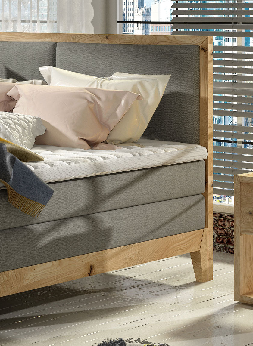 Ida Bed | Solid Oak Bed with Bonnell Mattress and 7-Zone Pocket Spring Mattress