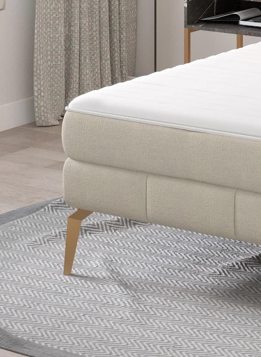 JOLIN Bed | Sophisticated Elegance with Stylish Stitching and 2X Storage Containers