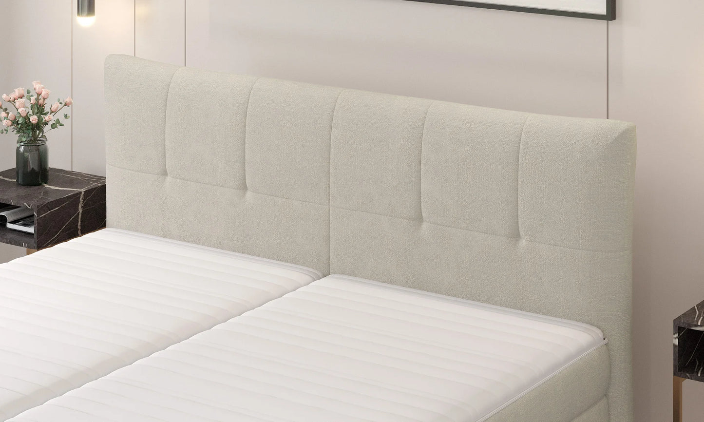 JOLIN Bed | Sophisticated Elegance with Stylish Stitching and 2X Storage Containers