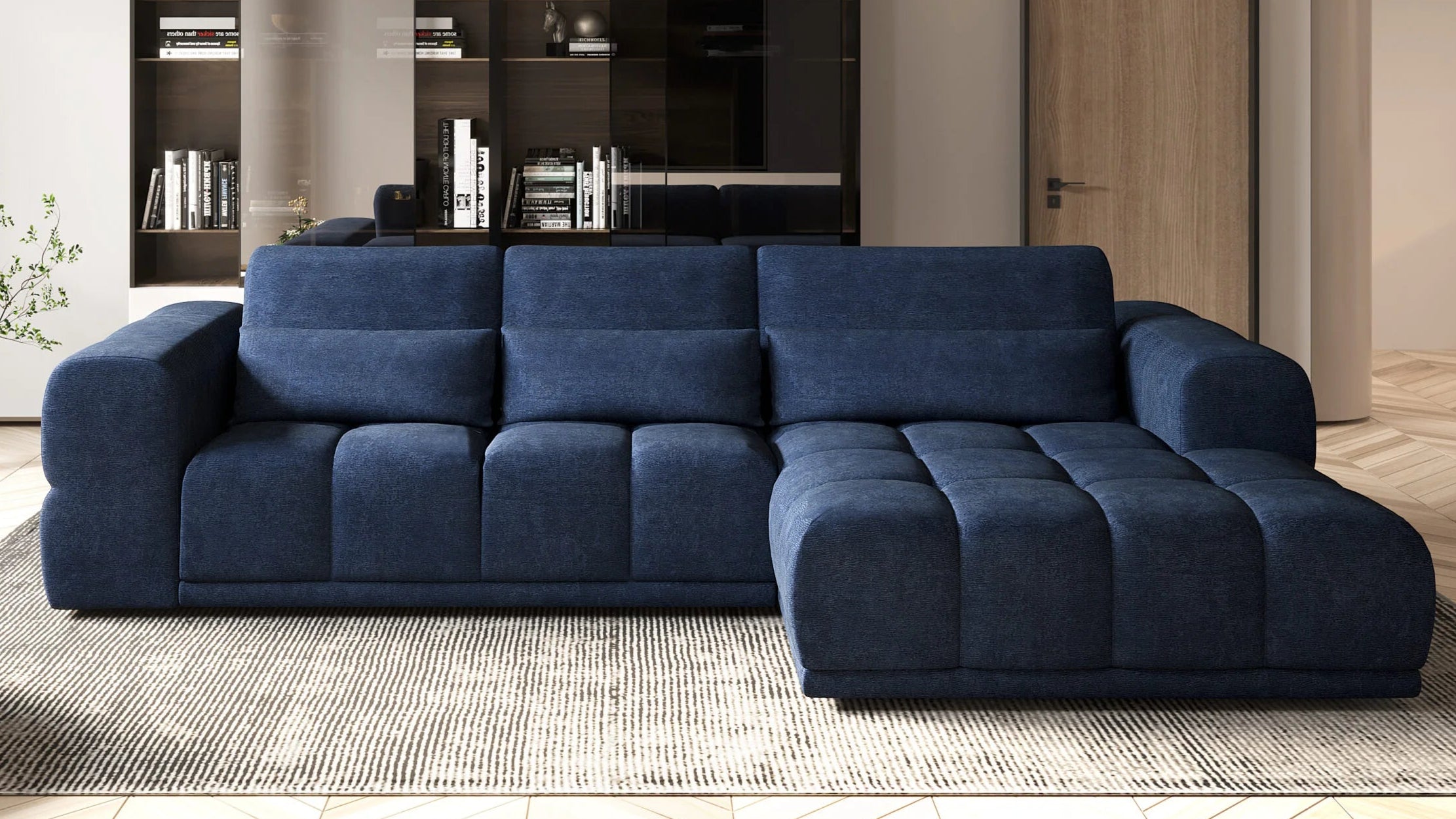 Lagos blue corner sofa