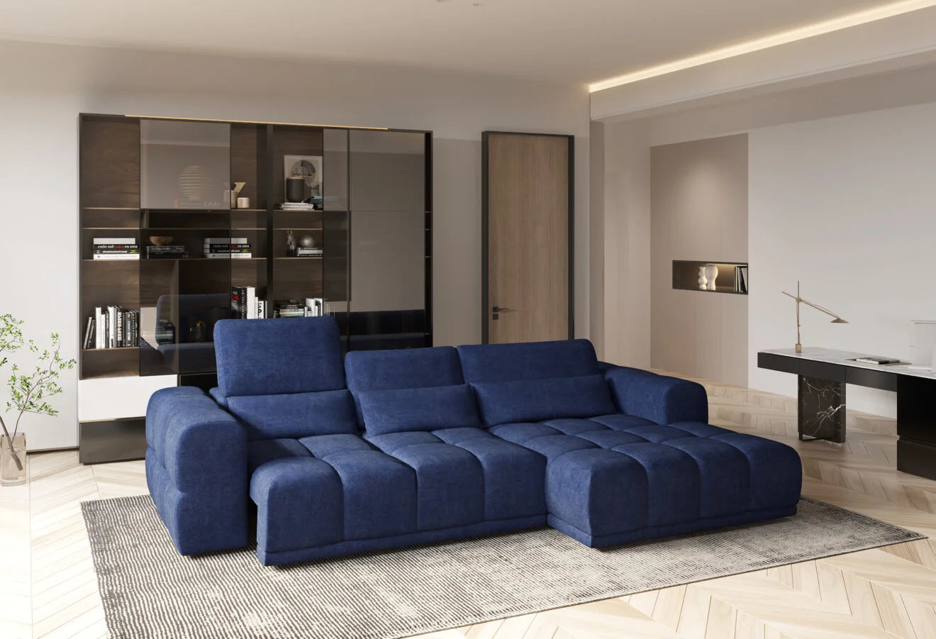 BLACK LAGOS S CORNER SOFA BED AND STORAGE WITH ELECTRIC SEAT ADJUSTMENT