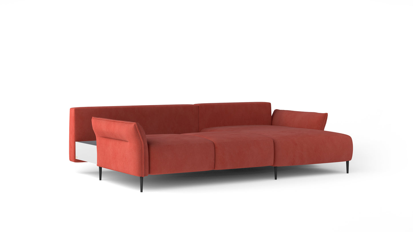 LUIS Fabric Corner Sofa Bed with Chaise End