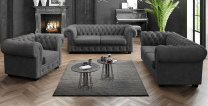 MANCHESTER CHESTERFIELD SET OF 3 SEATER SOFA 2 SEATER SOFA AND ARMCHAIR