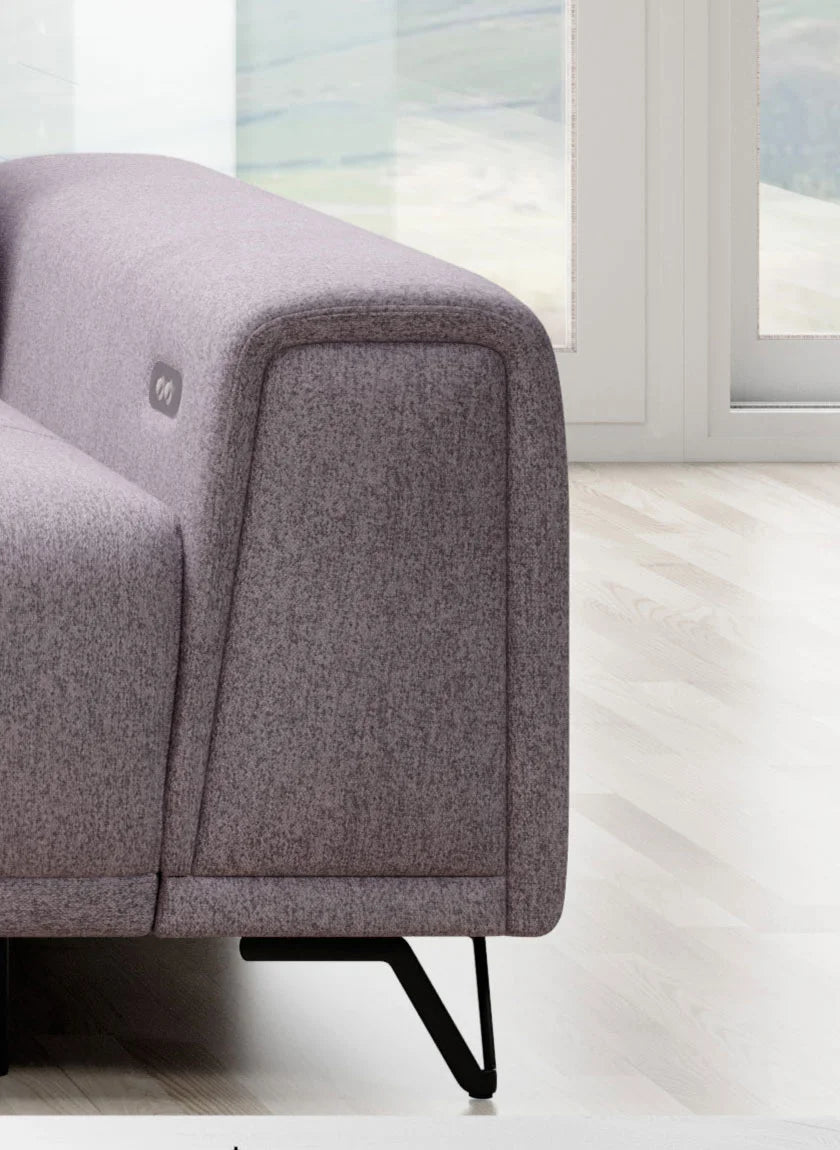 MARVIN S GREY CORNER SOFA WITH ELECTRIC SEAT ADJUSTMENT SIDE IMAGE