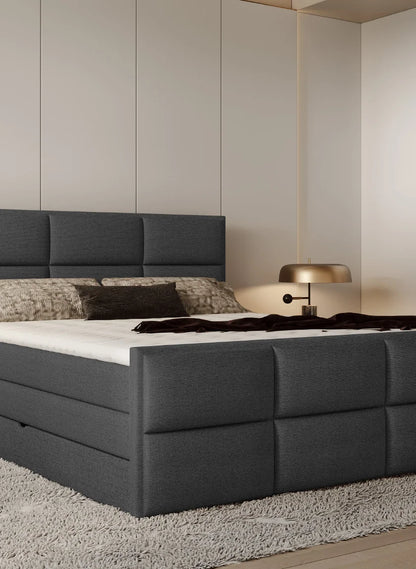 MELVA Bed with Dual Storage, Bonell & Pocket Mattress Combination