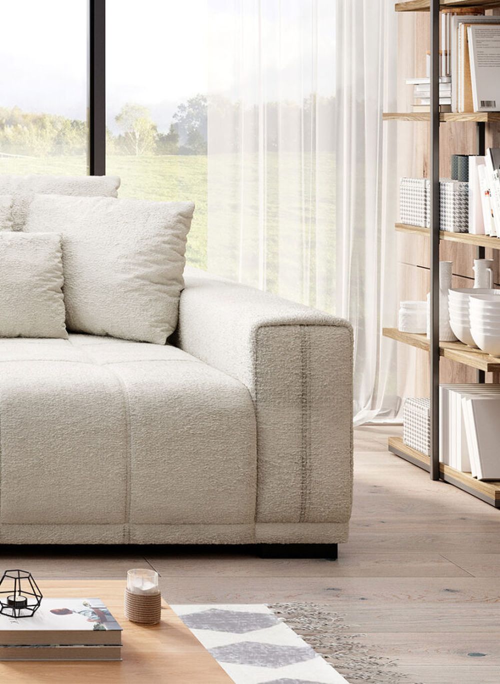 MINDELO LARGE SOFA WITH SLEEP FUNCTION AND STORAGE