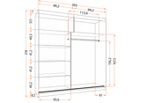 MULTI II 203 cm x 218 cm - 2 Door Sliding Wardrobe with Mirror
