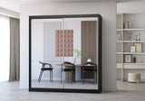 MULTI II - Wardrobe with Sliding Doors 203 cm x 218 cm image Black with Mirror