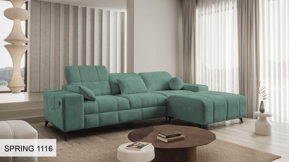 DAFINE I GREY L SHAPE CORNER SOFA BED WITH STORAGE CONTAINER