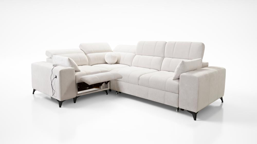 DAFINE II MIX CORNER SOFA WITH ELECTRIC PULL-OUT FOOTREST