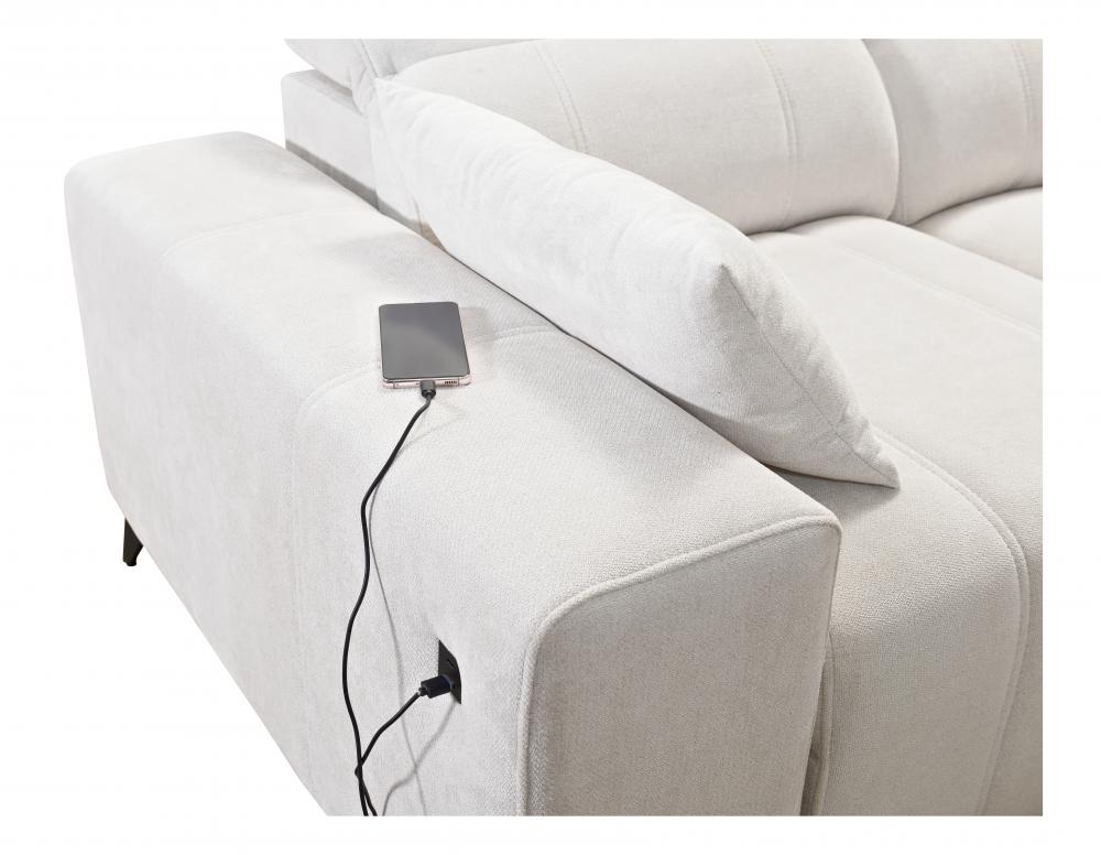 DAFINE III MIX CORNER SOFA WITH ELECTRIC PULL-OUT FOOTREST AND STORAGE CONTAINER