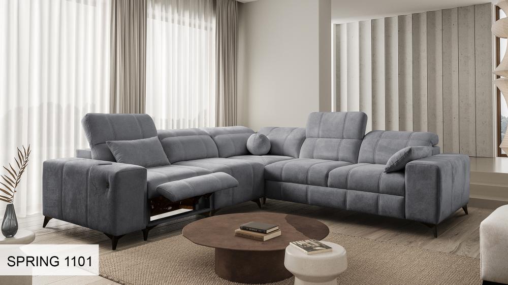 DAFINE III MIX CORNER SOFA WITH ELECTRIC PULL-OUT FOOTREST AND STORAGE CONTAINER