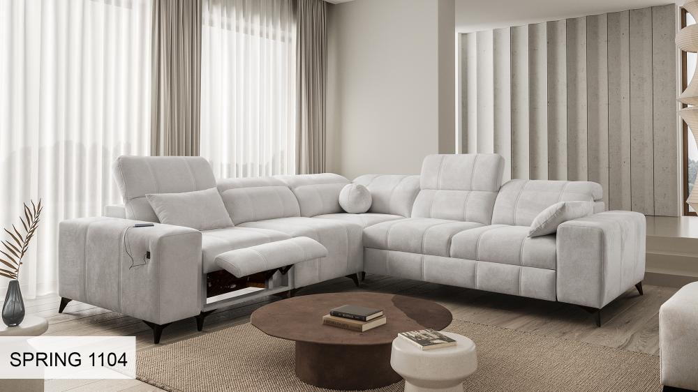 DAFINE III MIX CORNER SOFA WITH ELECTRIC PULL-OUT FOOTREST AND STORAGE CONTAINER