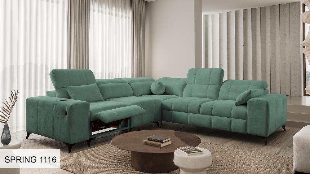 DAFINE III MIX CORNER SOFA WITH ELECTRIC PULL-OUT FOOTREST AND STORAGE CONTAINER