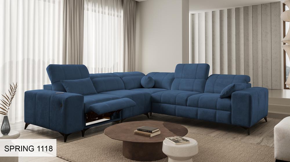 DAFINE III MIX CORNER SOFA WITH ELECTRIC PULL-OUT FOOTREST AND STORAGE CONTAINER