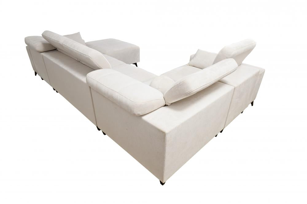 DAFINE IV MIX CORNER SOFA WITH ELECTRIC PULL-OUT FOOTREST AND STORAGE CONTAINER